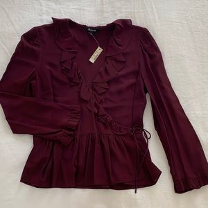 NWT Madewell Silk Tie Blouse